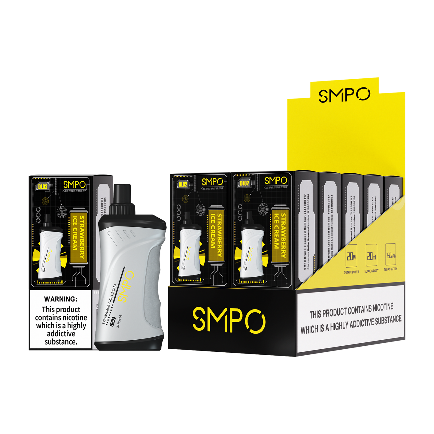 [Clearance Sale] SMPO DL02 10000 Puffs MTL/DL Wiederaufladbares Einweg Disposable Kit - Kaufen Sie 2 Stück und erhalten Sie 1 Stück zusätzlich als Geschenk (Produkte und Geschmacksrichtungen sind zufällig)