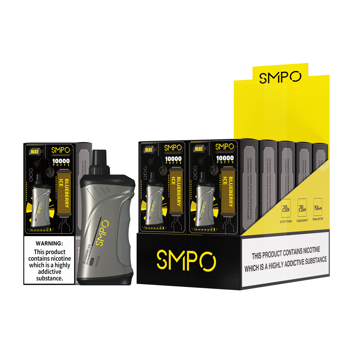 [Clearance Sale] SMPO DL02 10000 Puffs MTL/DL Wiederaufladbares Einweg Disposable Kit - Kaufen Sie 2 Stück und erhalten Sie 1 Stück zusätzlich als Geschenk (Produkte und Geschmacksrichtungen sind zufällig)