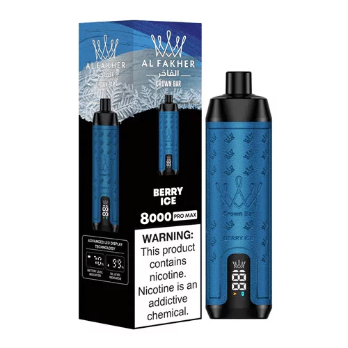 AL Fakher Crown Bar Pro 8000 Puffs Wiederaufladbares Einweg Kit - Kaufen Sie 4 Stück und erhalten Sie 1 Stück zusätzlich als Geschenk (Produkte und Geschmacksrichtungen sind zufällig)