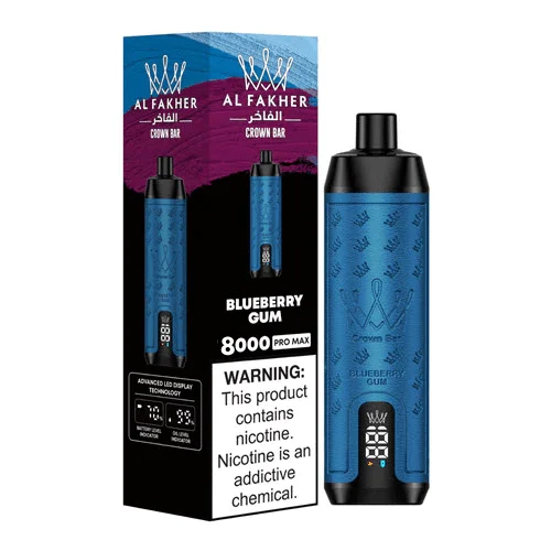 AL Fakher Crown Bar Pro 8000 Puffs Wiederaufladbares Einweg Kit - Kaufen Sie 4 Stück und erhalten Sie 1 Stück zusätzlich als Geschenk (Produkte und Geschmacksrichtungen sind zufällig)