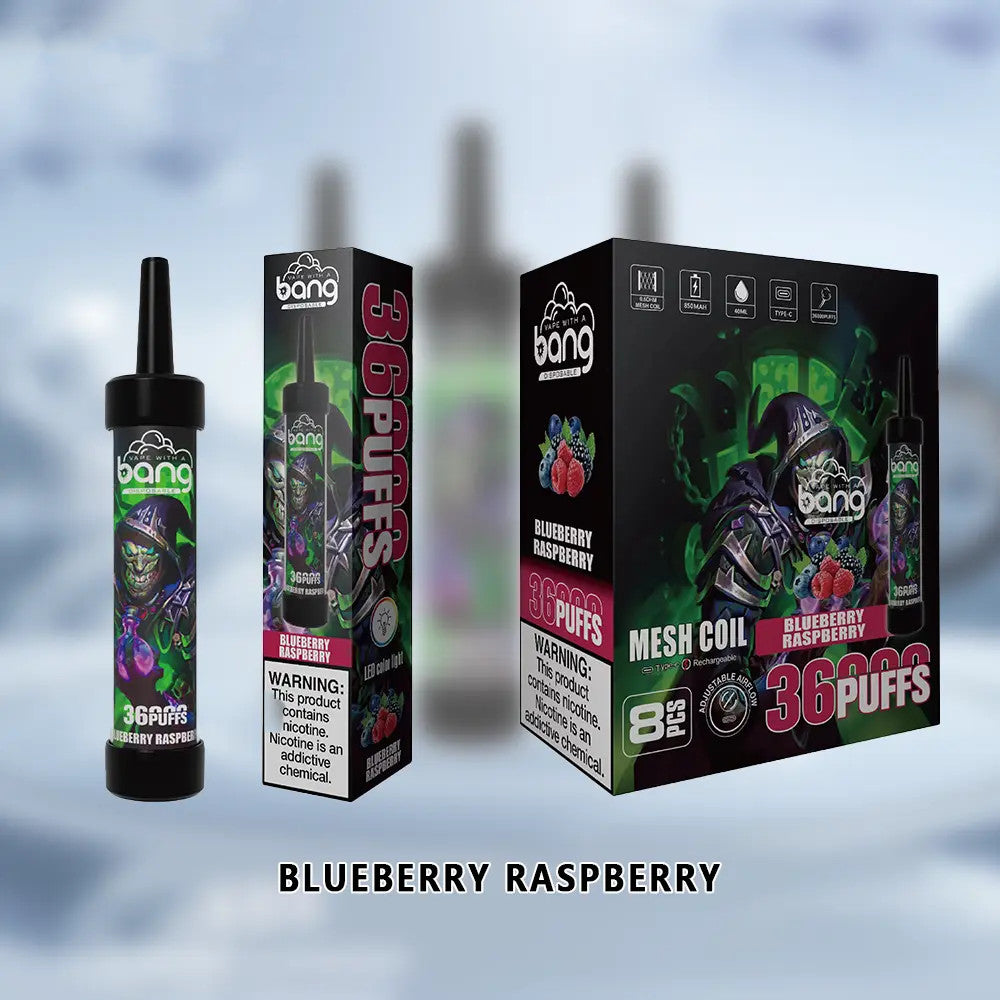 Bang 36000 Puffs Wiederaufladbares DTL Einweg Kit - Kaufen Sie 4 Stück und erhalten Sie 1 Stück zusätzlich als Geschenk (Produkte und Geschmacksrichtungen sind zufällig)