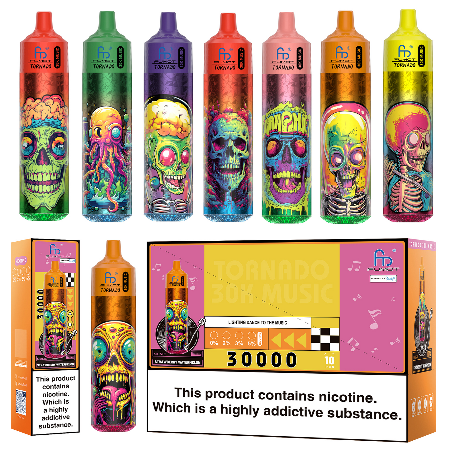 Fumot Randm Tornado 30000 Puffs Music Wiederaufladbares Einweg Kit