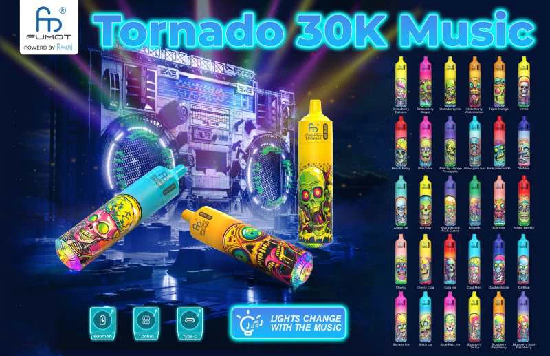 Fumot Randm Tornado 30000 Puffs Music Wiederaufladbares Einweg Kit