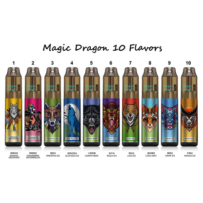 Komodo Magic Dragon 7000 Puffs Wiederaufladbares Einweg Disposable Kit 16 ml (10 Stück/Packung)