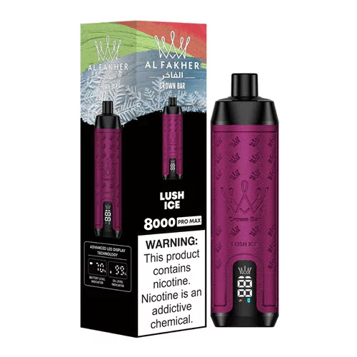 AL Fakher Crown Bar Pro 8000 Puffs Wiederaufladbares Einweg Kit - Kaufen Sie 4 Stück und erhalten Sie 1 Stück zusätzlich als Geschenk (Produkte und Geschmacksrichtungen sind zufällig)