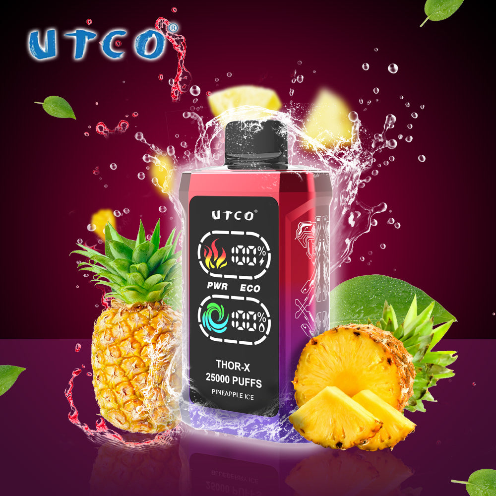 UTCO Thor-X 25000 Puffs Pre-filled Einweg Vape - Kaufen Sie 3 Stück und erhalten Sie 1 Stück zusätzlich als Geschenk (Produkte und Geschmacksrichtungen sind zufällig)