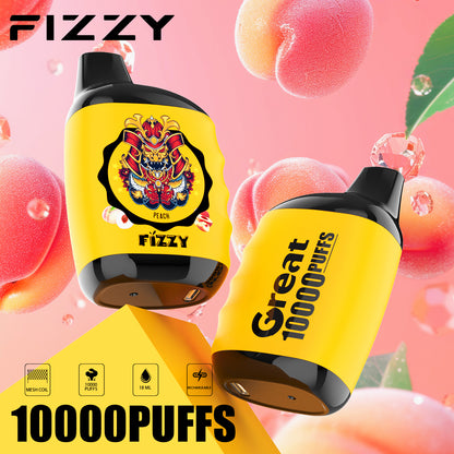 Fizzy GREAT 10000 Puffs Wiederaufladbares Einweg Disposable Kit - Kaufen Sie 3 Stück und erhalten Sie 1 Stück zusätzlich als Geschenk (Produkte und Geschmacksrichtungen sind zufällig)