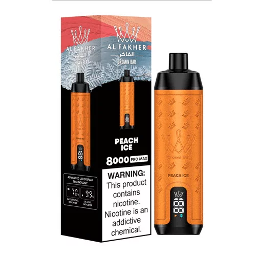 AL Fakher Crown Bar Pro 8000 Puffs Wiederaufladbares Einweg Kit - Kaufen Sie 4 Stück und erhalten Sie 1 Stück zusätzlich als Geschenk (Produkte und Geschmacksrichtungen sind zufällig)