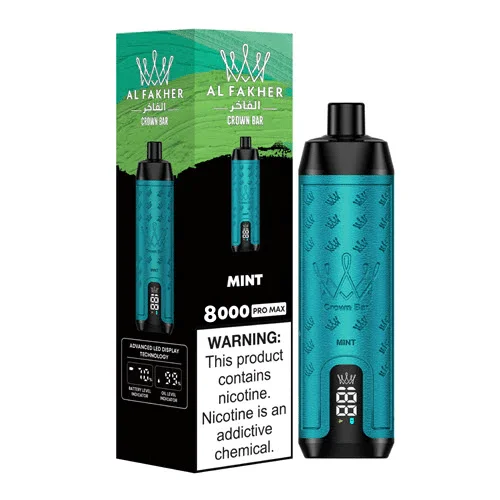 AL Fakher Crown Bar Pro 8000 Puffs Wiederaufladbares Einweg Kit - Kaufen Sie 4 Stück und erhalten Sie 1 Stück zusätzlich als Geschenk (Produkte und Geschmacksrichtungen sind zufällig)