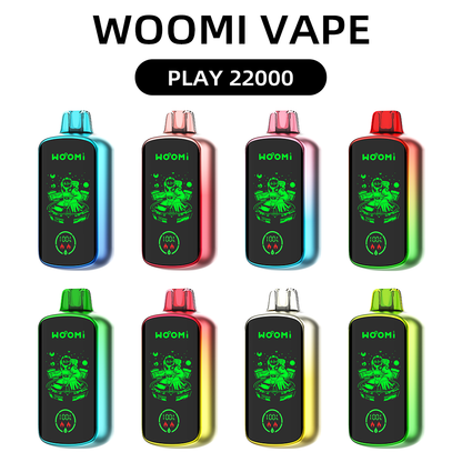 Woomi Play 22000 Puffs Wiederaufladbares Einweg Kit (vollständiger LED-Bildschirm) 10 Stück/Packung