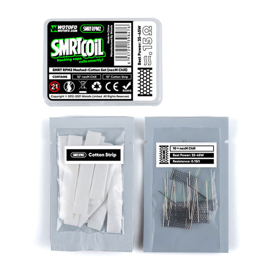 Wotofo SMRT RPM2 Meshed-Cotton Set 10Stück/Packung